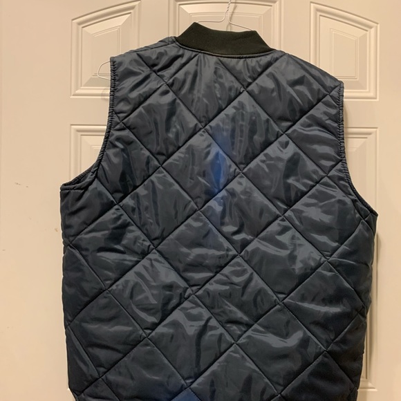 Vtg 80’s or 90’s Big Smith nylon puffer Blue Full zip Quilted Puffer Vest Sz L - Picture 4 of 5